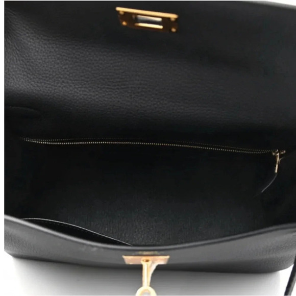 Hermes Togo matte porous crocodile Kelly retourne touch black 28.Full set - Picture 7 of 15
